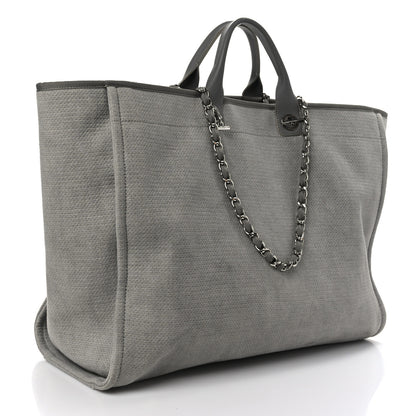 Chanel Canvas Extra Large Deauville Tote Grey 3 of 9