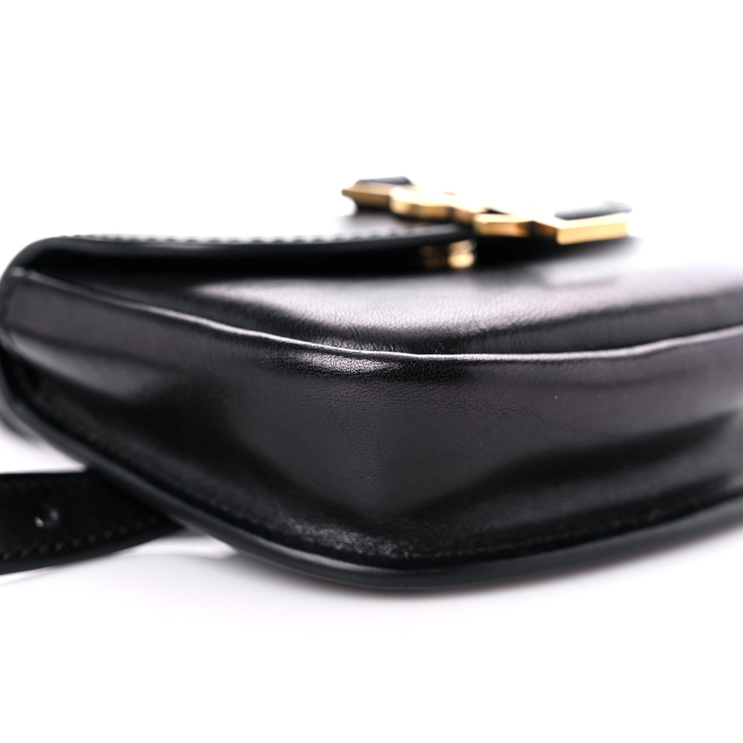 Saint Laurent Smooth Calfskin Mini Classic Monogram Kaia Belt Black 7 of 15