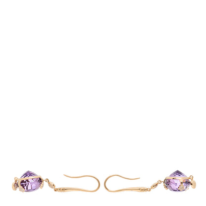 Pasquale Bruni 18K Rose Gold Diamond Amethyst Sissi Drop Earrings 3 of 4