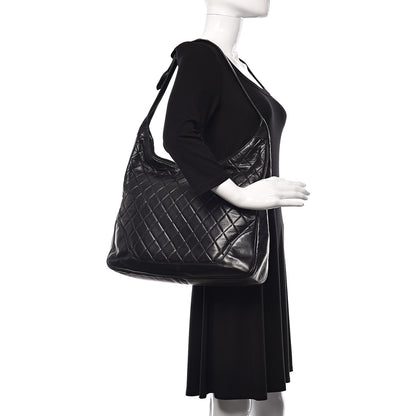 Chanel Lambskin Quilted Hobo Black 2 of 10