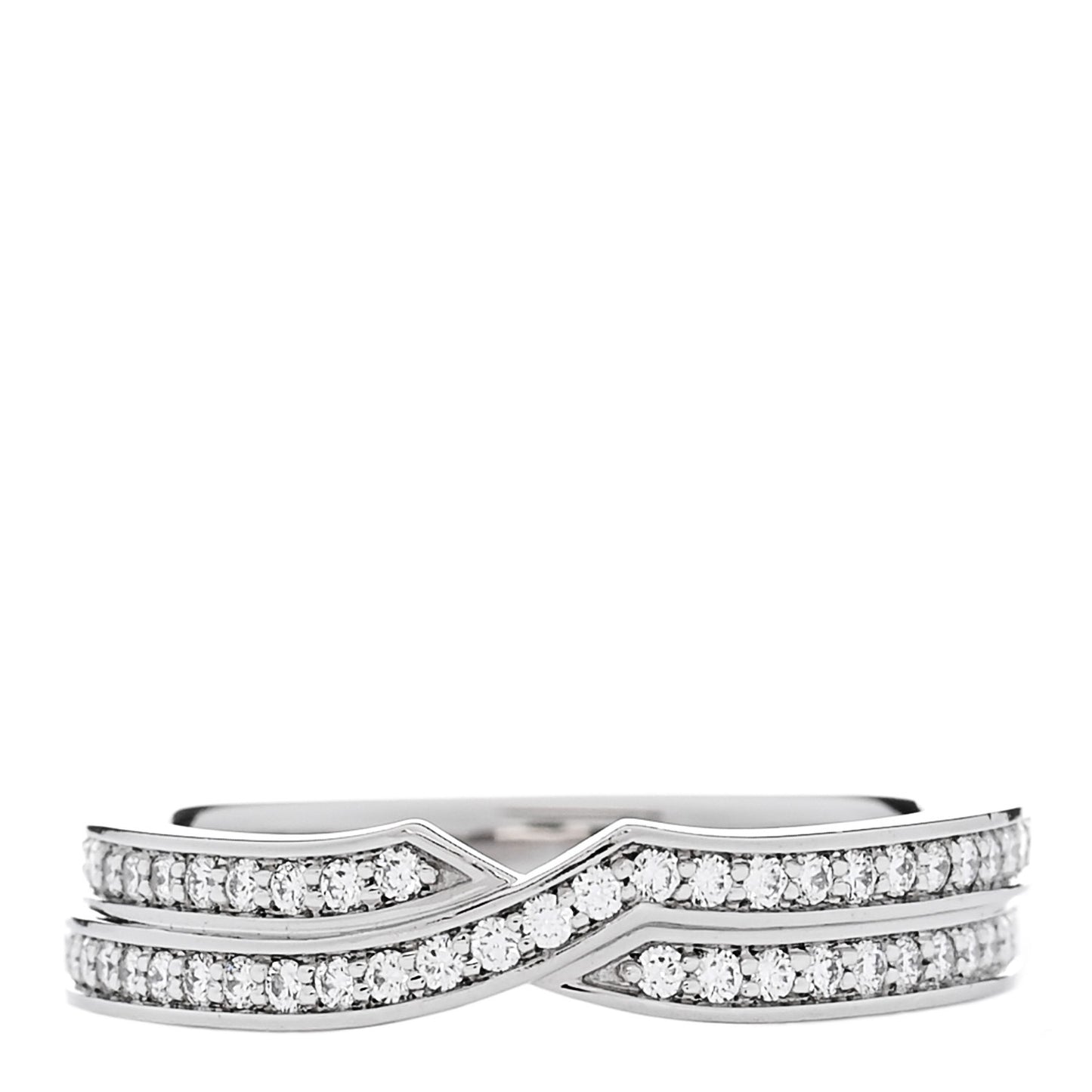 Platinum Diamond Tryst Two Row Pave Ring