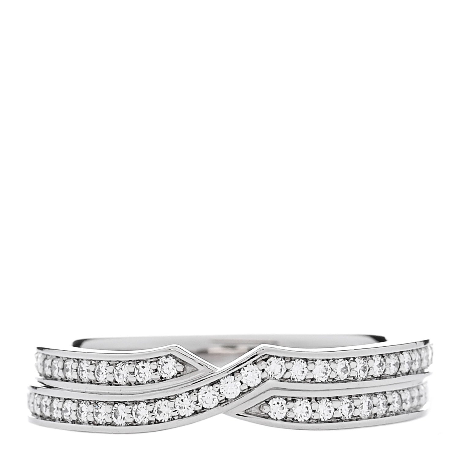 Harry Winston Platinum Diamond Tryst Two Row Pave Ring 1 of 6