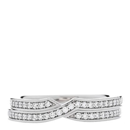 Harry Winston Platinum Diamond Tryst Two Row Pave Ring 1 of 6