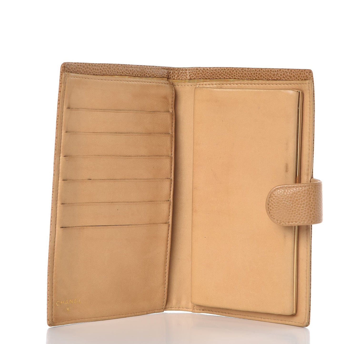 Caviar Timeless CC French Wallet Beige