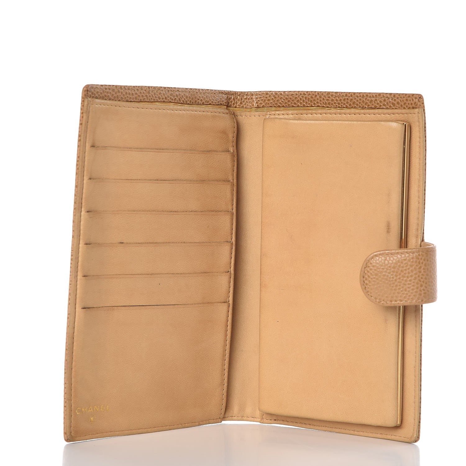 Chanel Caviar Timeless CC French Wallet Beige 5 of 14