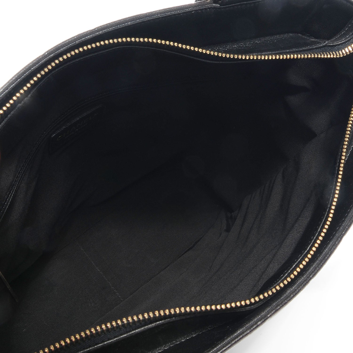 Chanel Lambskin Chocolate Bar Quilted Tote Black 5 of 7