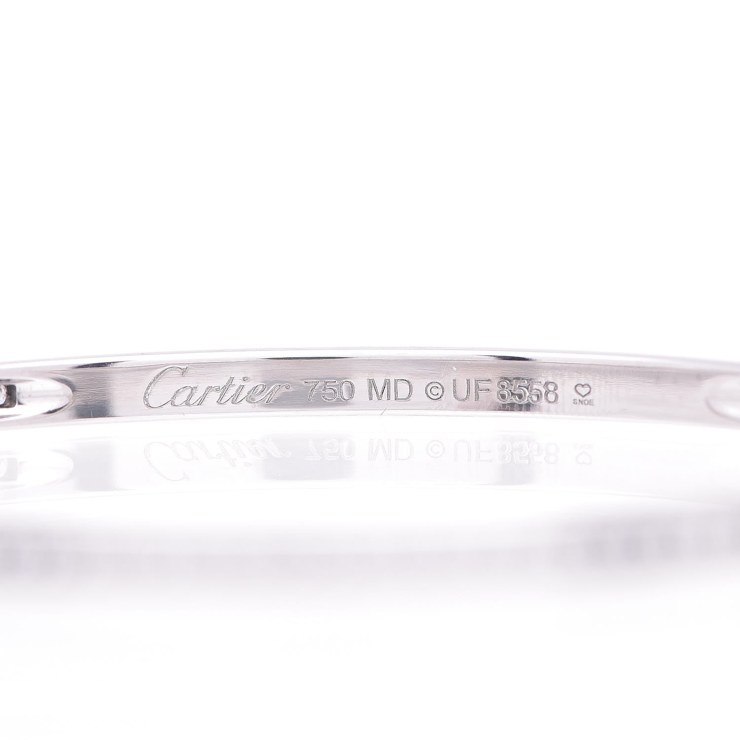 Cartier 18K White Gold Diamond Bangle Bracelet 4 of 4