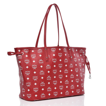 MCM Visetos Medium Liz Reversible Shopper Tote Ruby Red 5 of 12