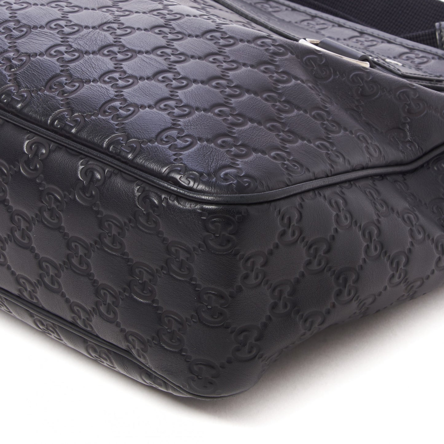 Guccissima Flat Messenger Bag Black