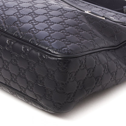 Gucci Guccissima Flat Messenger Bag Black 4 of 8