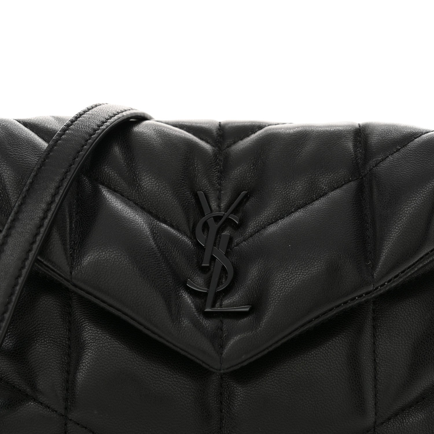 Saint Laurent Lambskin Quilted Toy Loulou Puffer Monogram Monochrome Chain Satchel Black 8 of 13