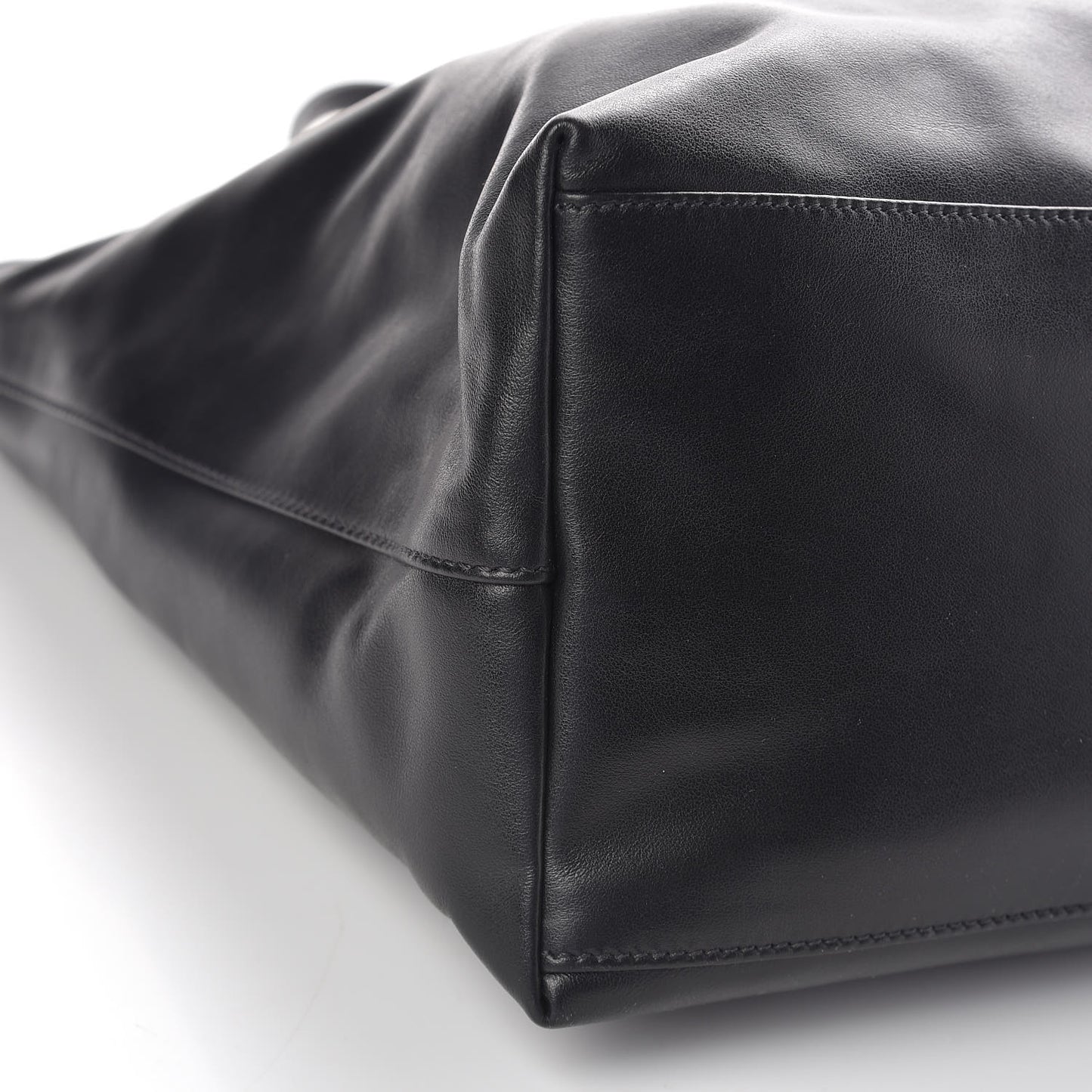 Soft Calfskin Shopping Tote Black Fuoco