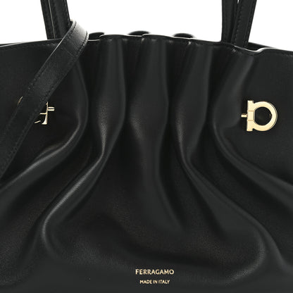 Salvatore Ferragamo Lambskin Small Dumpling Soft Bag Black 7 of 9