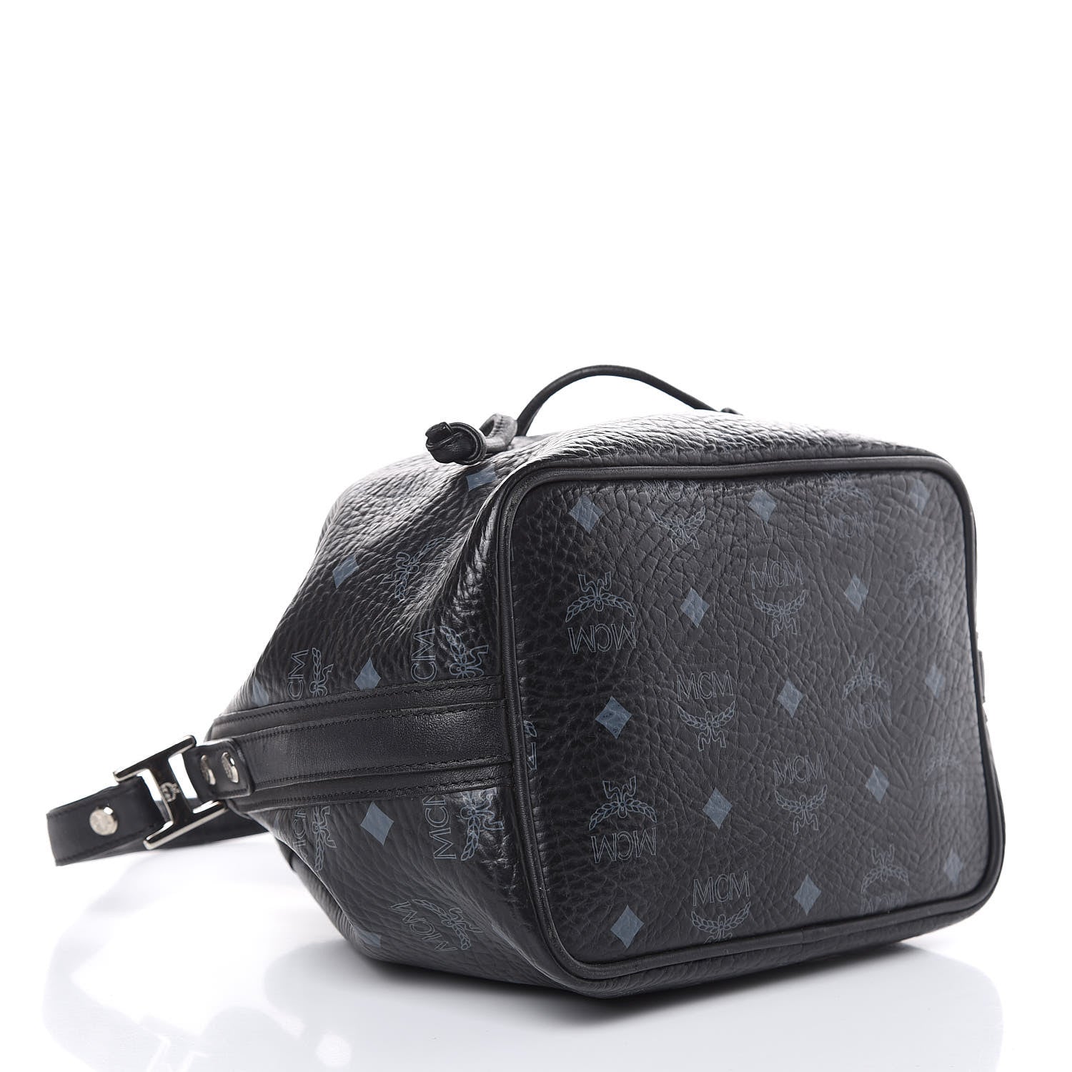 MCM Visetos Essential Drawstring Bucket Bag Black 4 of 12