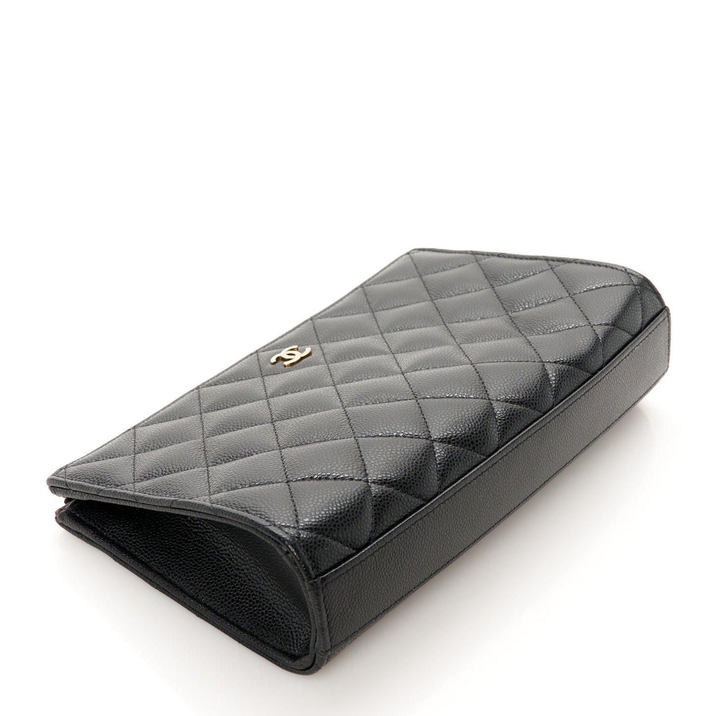 Caviar Quilted Classic Small Zipped Pouch Black