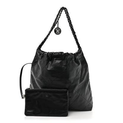 Chanel Shiny Calfskin Quilted Chanel 22 So Black 3 of 12