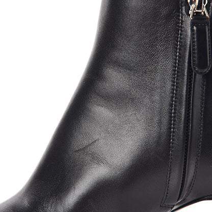 Chanel Lambskin Patent Calfskin Cap Toe Short Boots 37.5 Black 10 of 13