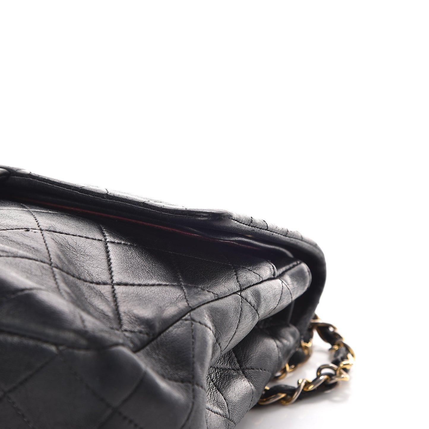 Lambskin Quilted Medium Double Flap Black
