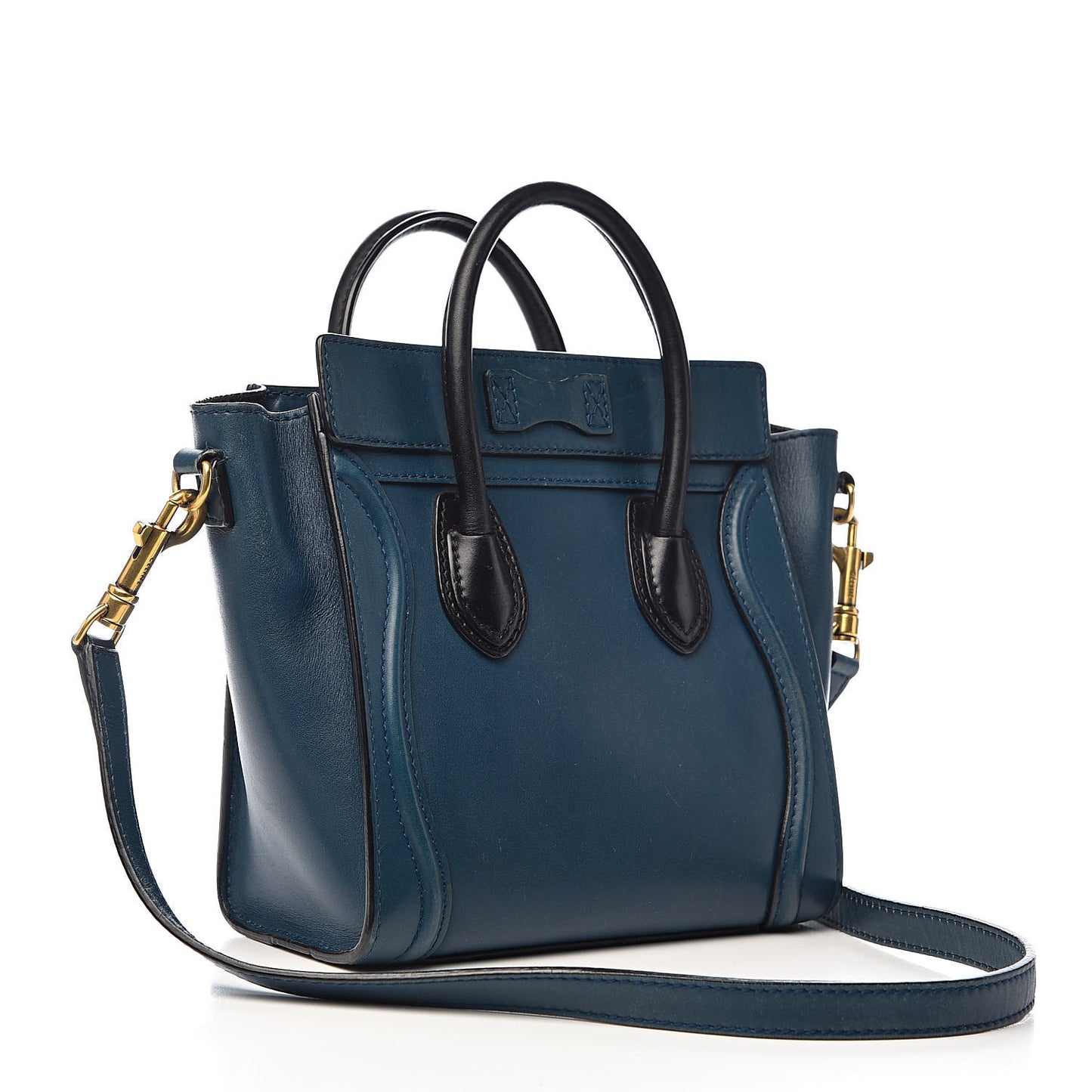 Smooth Calfskin Nano Luggage Ocean Blue
