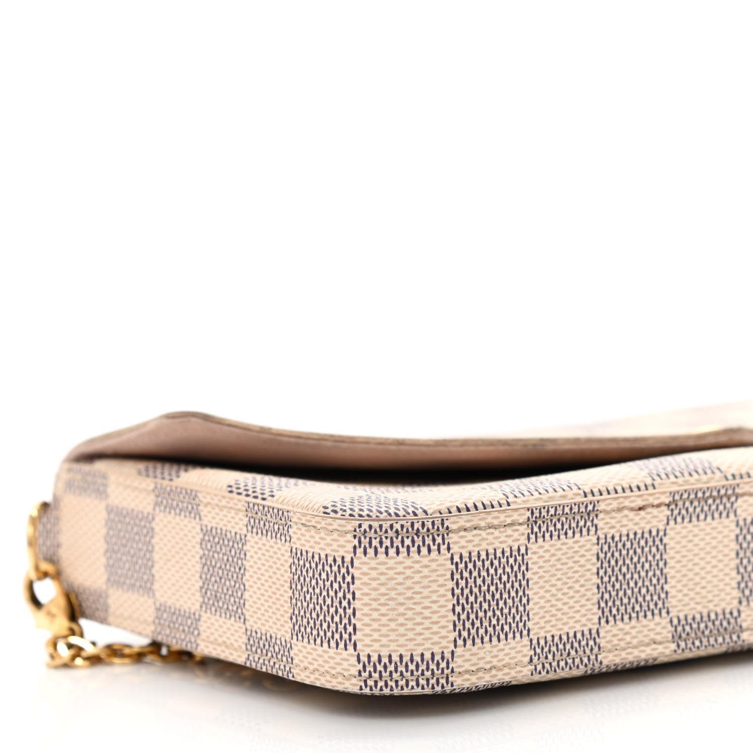 Louis Vuitton Damier Azur Pochette Felicie Chain Wallet Rose Ballerine 15 of 16