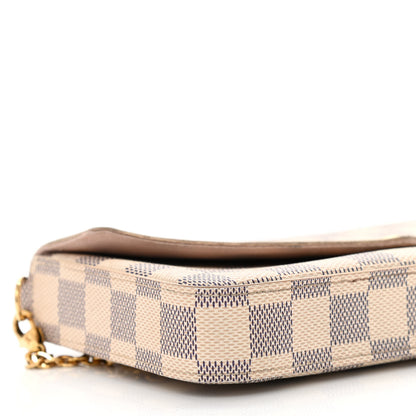Louis Vuitton Damier Azur Pochette Felicie Chain Wallet Rose Ballerine 15 of 16