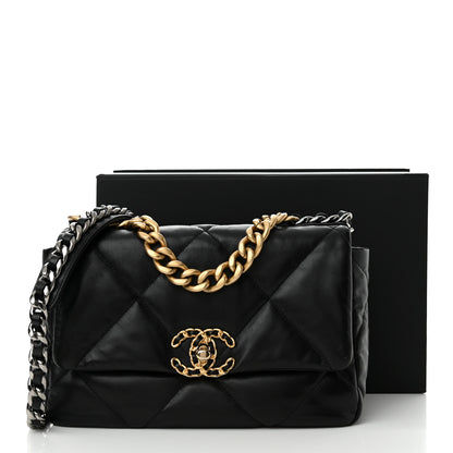 Chanel Goatskin Quilted Medium Chanel 19 Flap Black 12 of 12