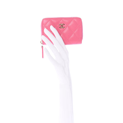 Chanel Caviar Quilted Zip Coin Purse Pink 2 of 8