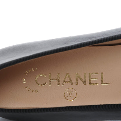 Chanel Lambskin Patent Cap Toe Ballerina Flats 36.5 Black 7 of 9