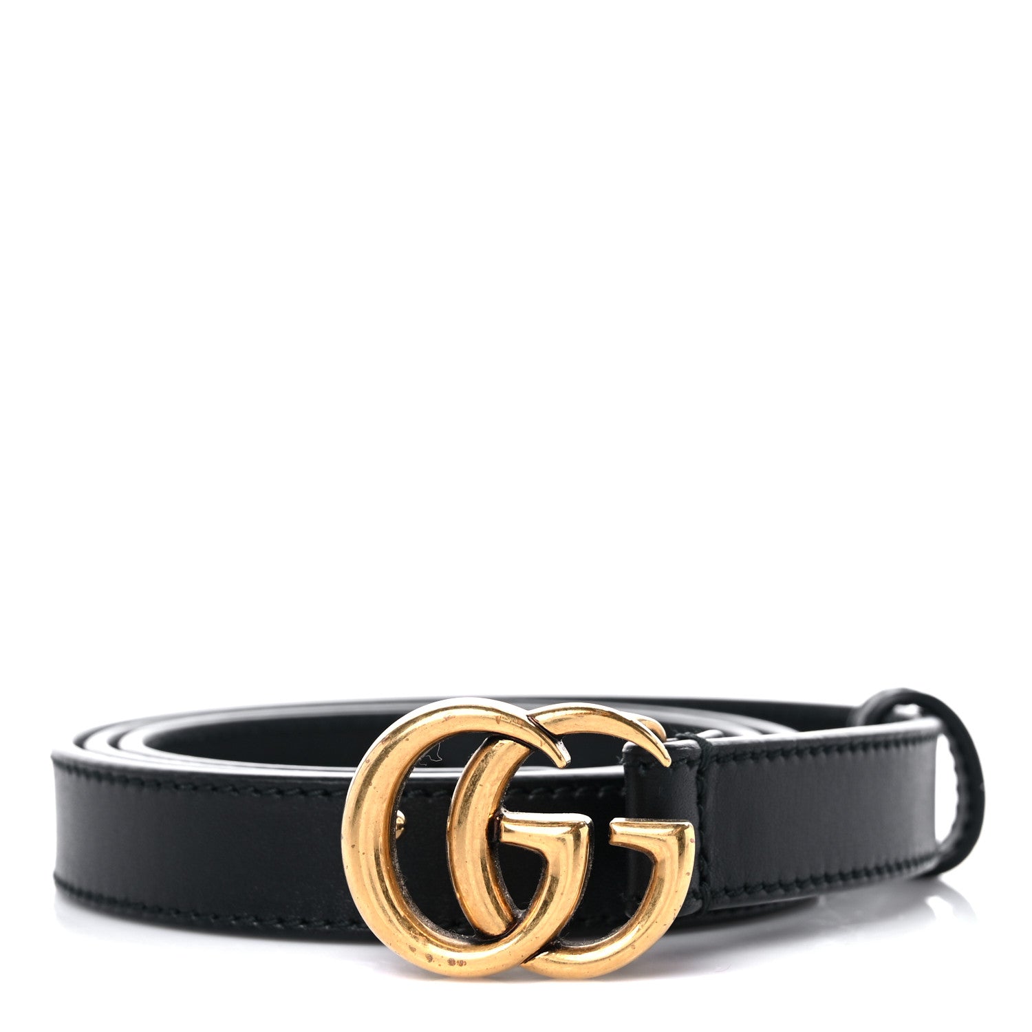 Gucci Calfskin Double G 20mm Belt 80 32 Black 1 of 4