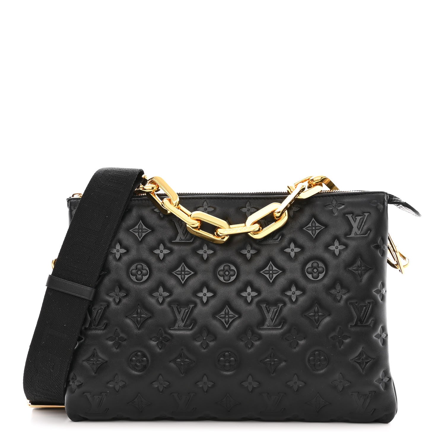 Louis Vuitton Lambskin Embossed Monogram Coussin MM Black 1 of 11
