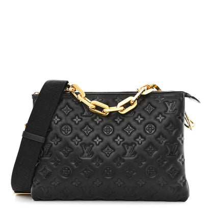 Louis Vuitton Lambskin Embossed Monogram Coussin MM Black 1 of 11