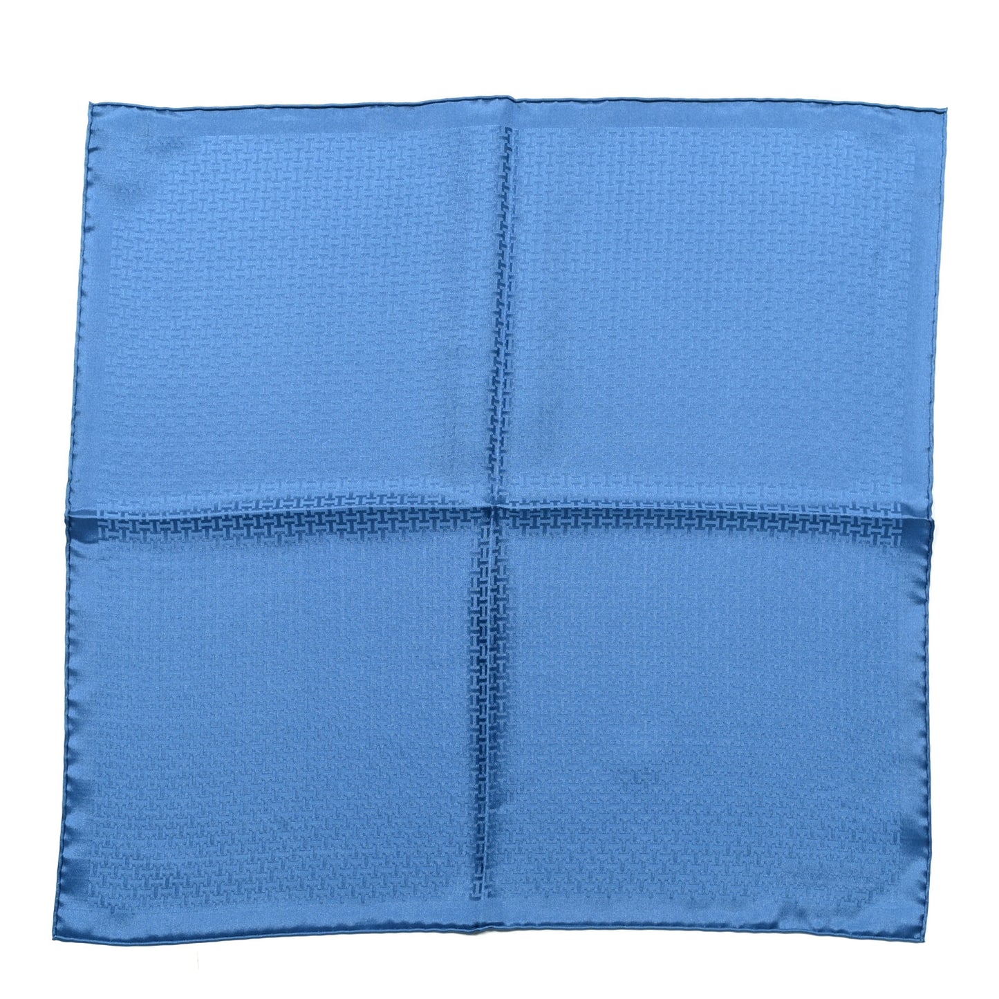 Silk Pongee Upside Down Pocket Square Bleu Jean