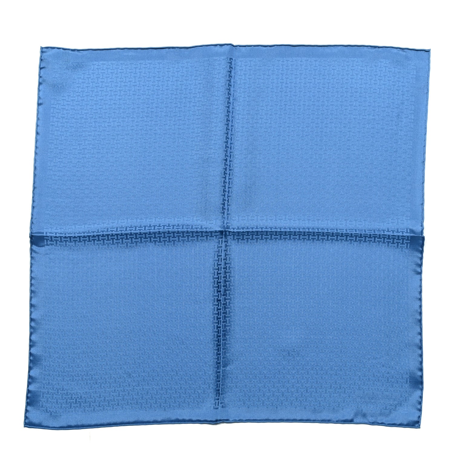 Hermes Silk Pongee Upside Down Pocket Square Bleu Jean 1 of 3