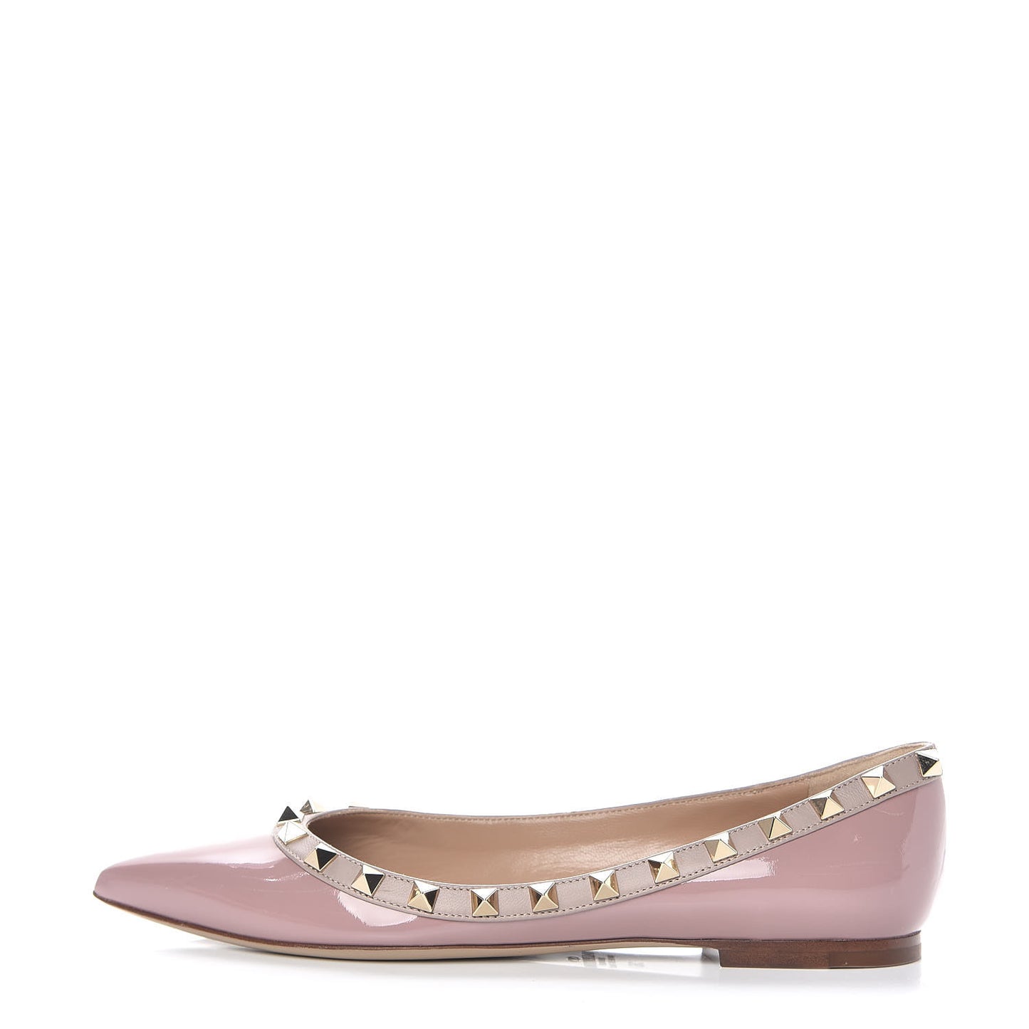 Patent Rockstud Ballerina Flats 36 Lipstick Poudre
