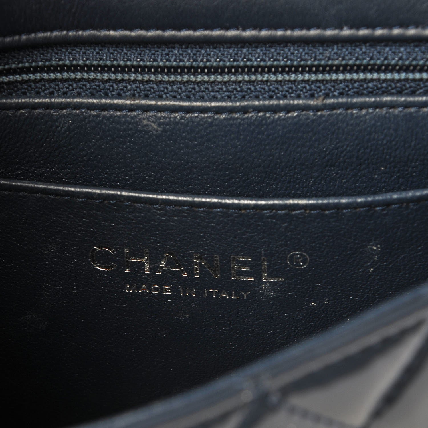 Chanel Patent Calfskin Quilted Mini Rectangular Flap Dark Blue 6 of 7