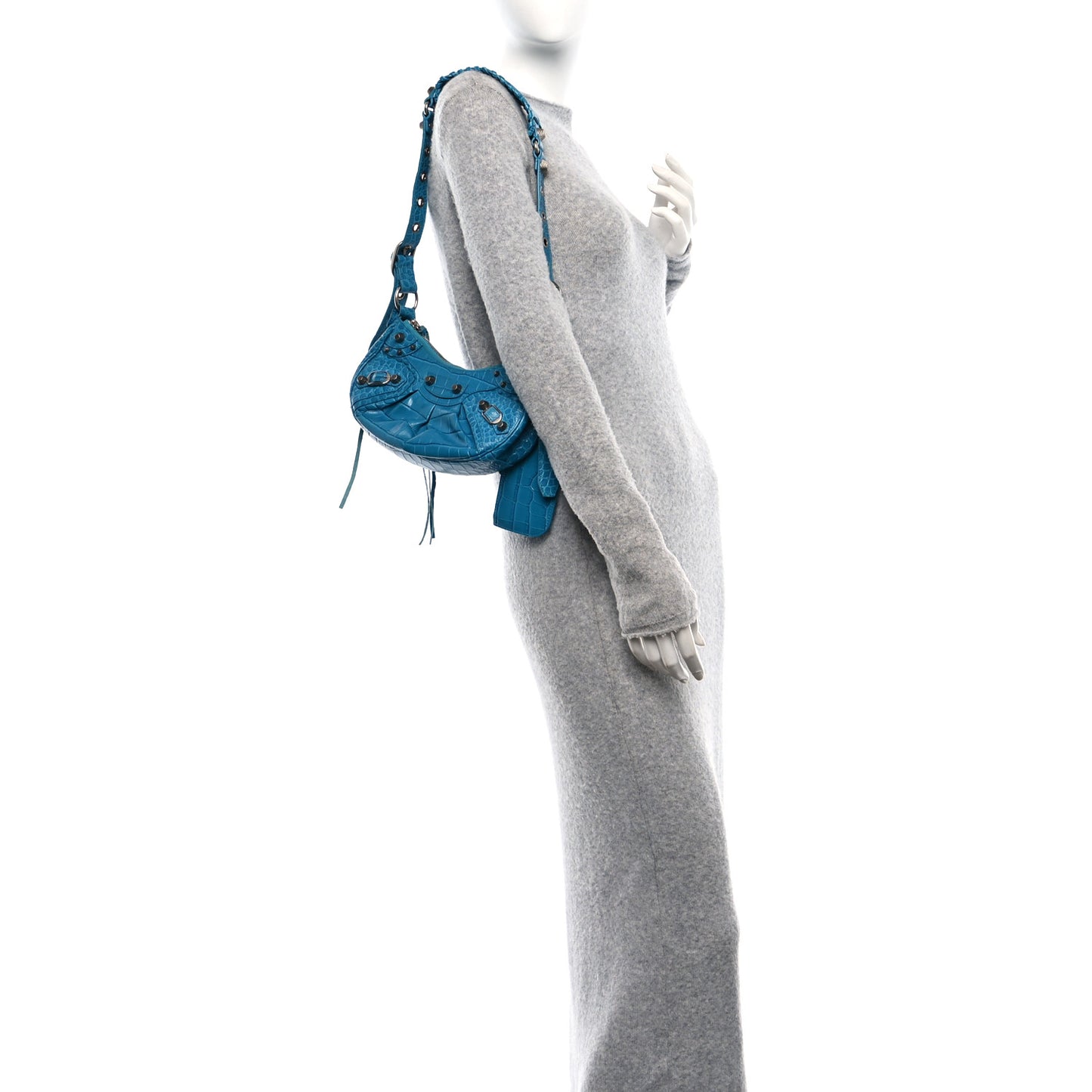 Balenciaga Extra Supple Calfskin Crocodile Embossed Le Cagole