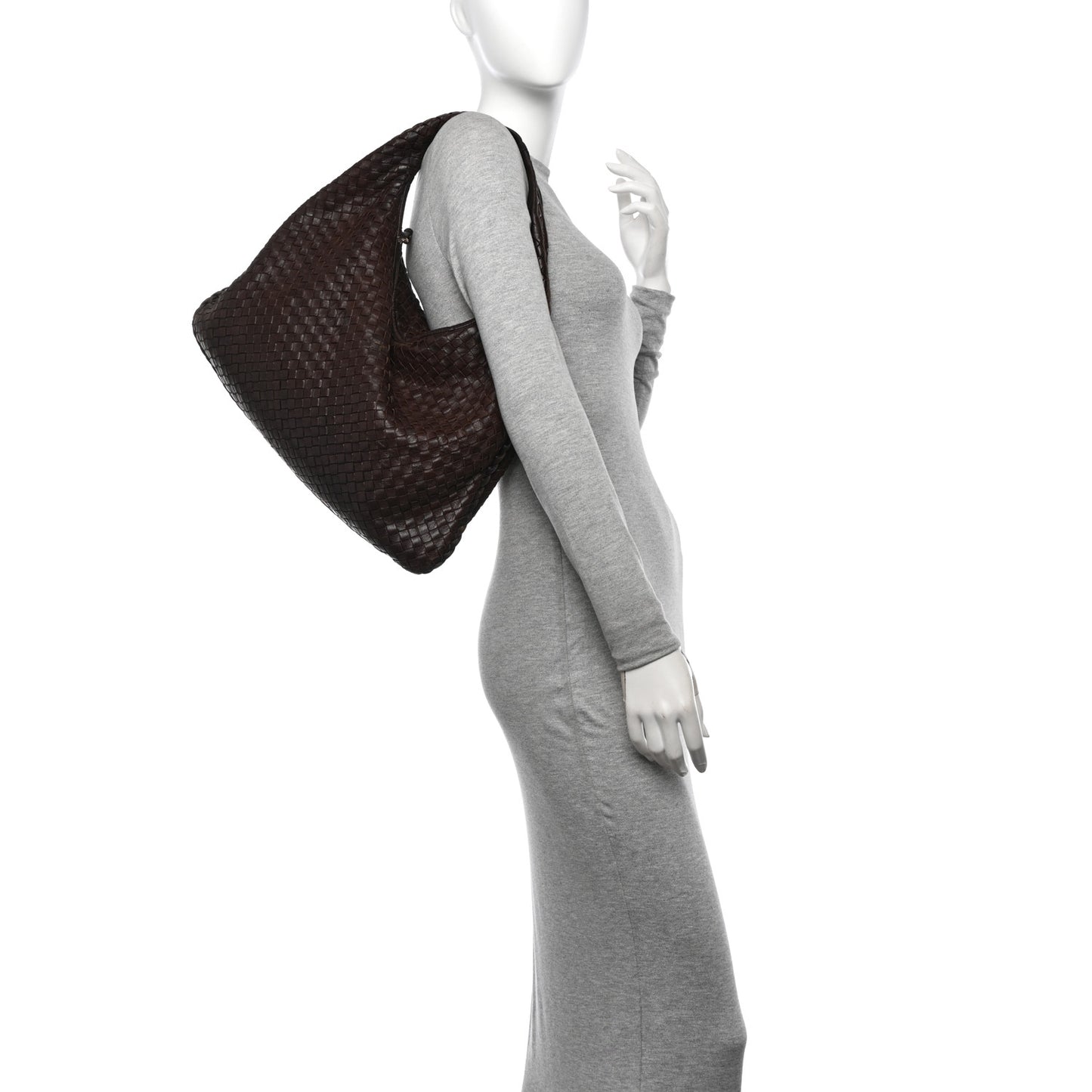 Nappa Intrecciato Large Veneta Hobo Ebano