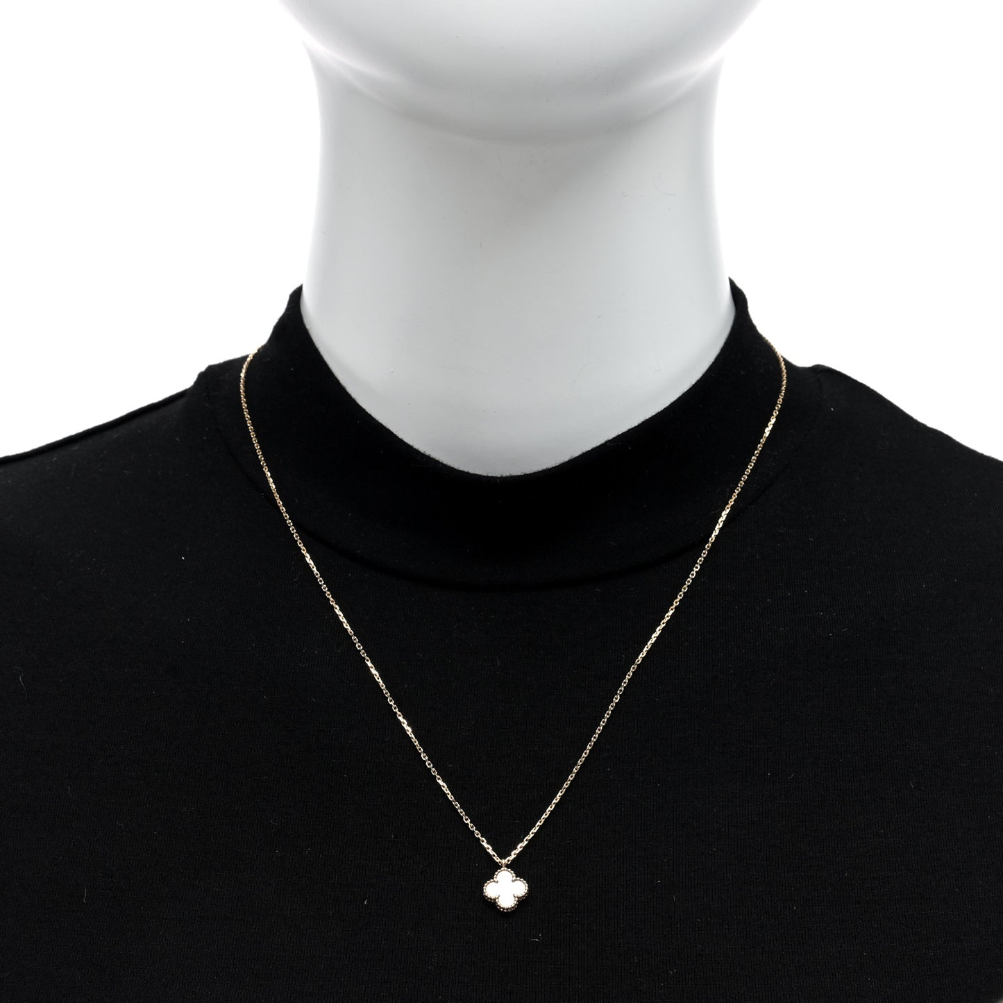 18K Yellow Gold Mother of Pearl Sweet Alhambra Pendant Necklace