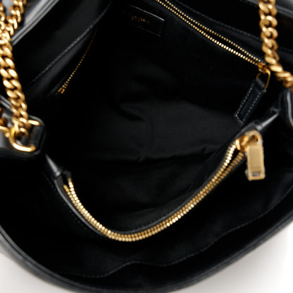 Saint Laurent Calfskin Y Quilted Monogram Medium Loulou Chain Satchel Black 5 of 11