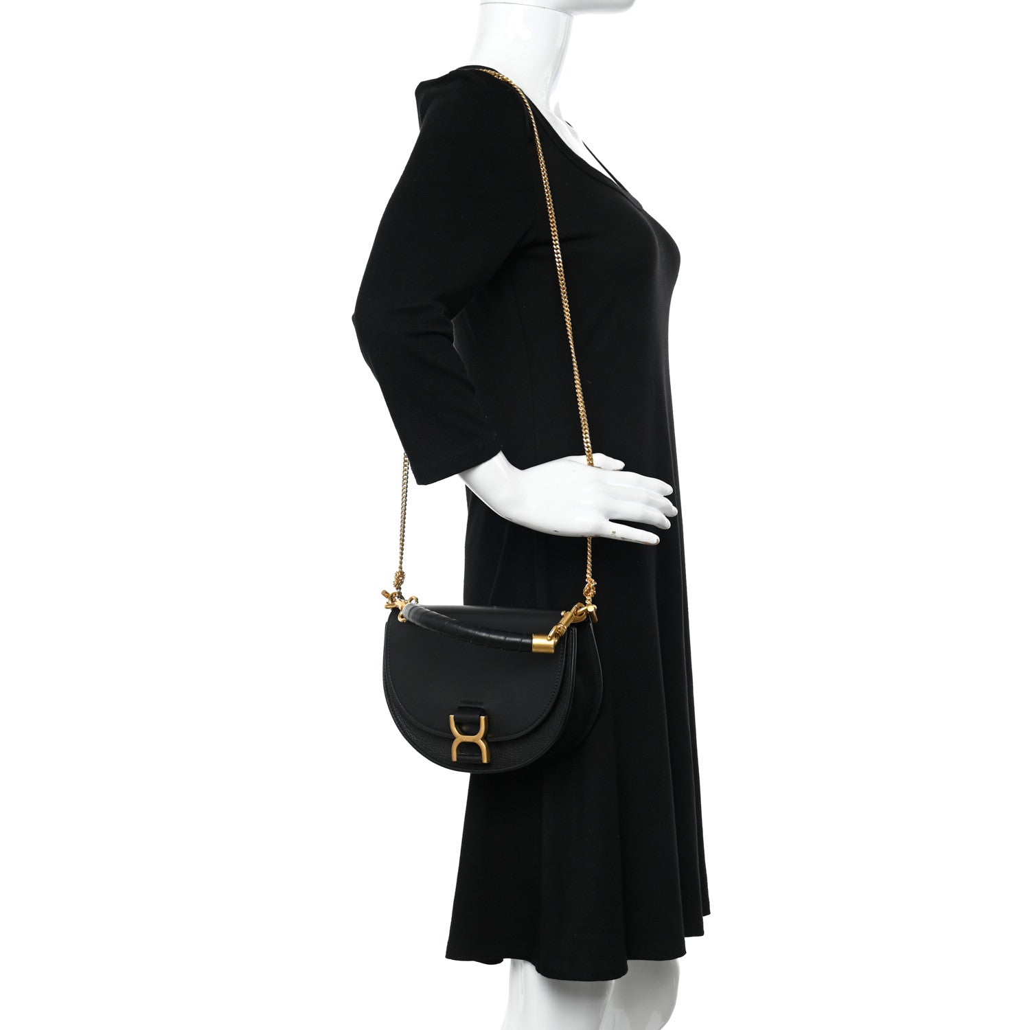 Chloe Calfskin Marcie Chain Flap Bag Black 2 of 13