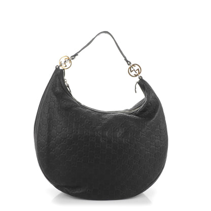 Gucci Guccissima Large GG Twins Hobo Black 1 of 7