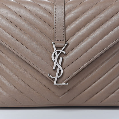 Saint Laurent Sheepskin Matelasse Chevron Monogram Medium College Bag Fard 14 of 14