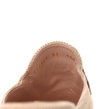 Gucci Canvas Vintage Charlotte Web Princetown Slippers 37 Sand Cuir 7 of 9
