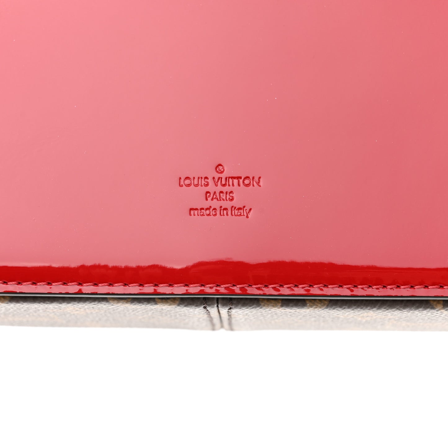 Patent Calfskin Monogram Cherrywood BB Scarlet