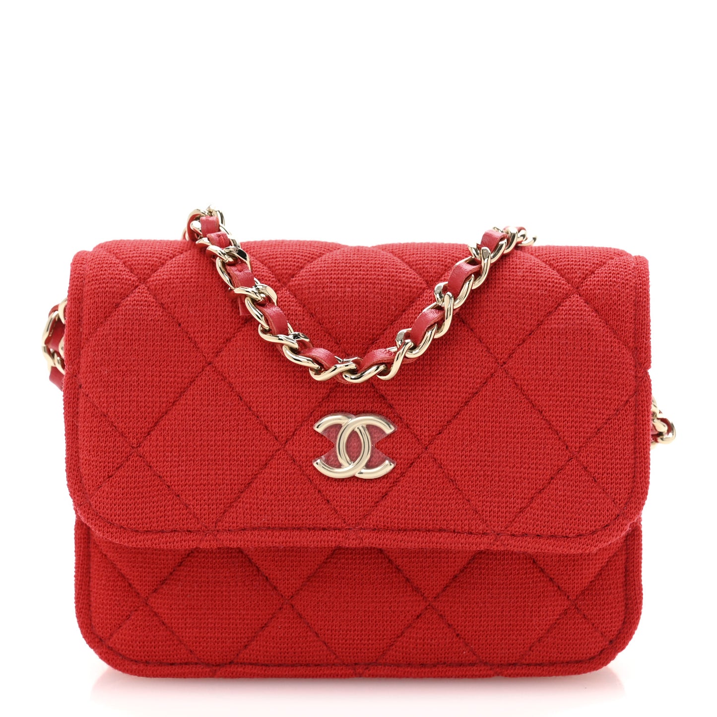 Jersey Quilted Micro Mini Flap Red