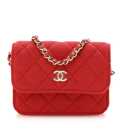 Chanel Jersey Quilted Micro Mini Flap Red 1 of 10