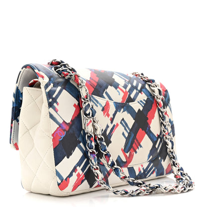 Chanel Lambskin Airline Printed Medium Double Flap White Red Blue 2 of 11