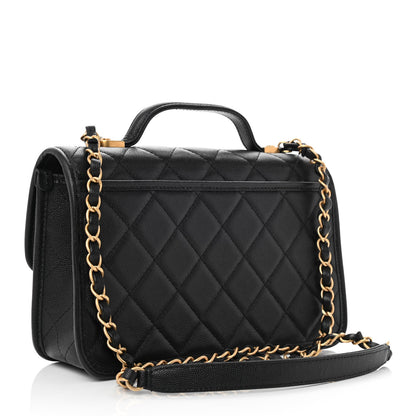Chanel Caviar Quilted School Memory Small Top Handle Flap Black 3 of 11