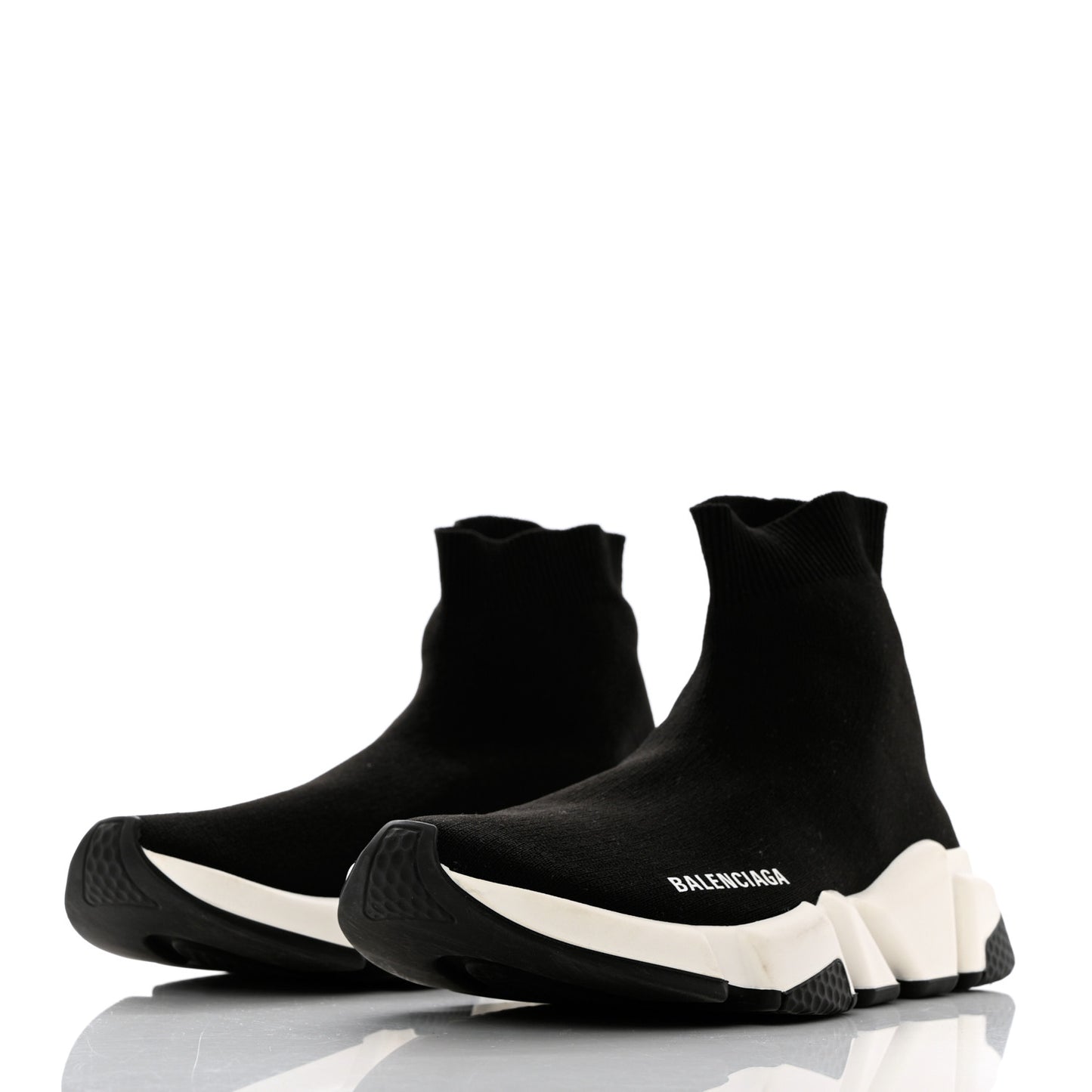 Knit Womens Speed Sneakers 39 Black White