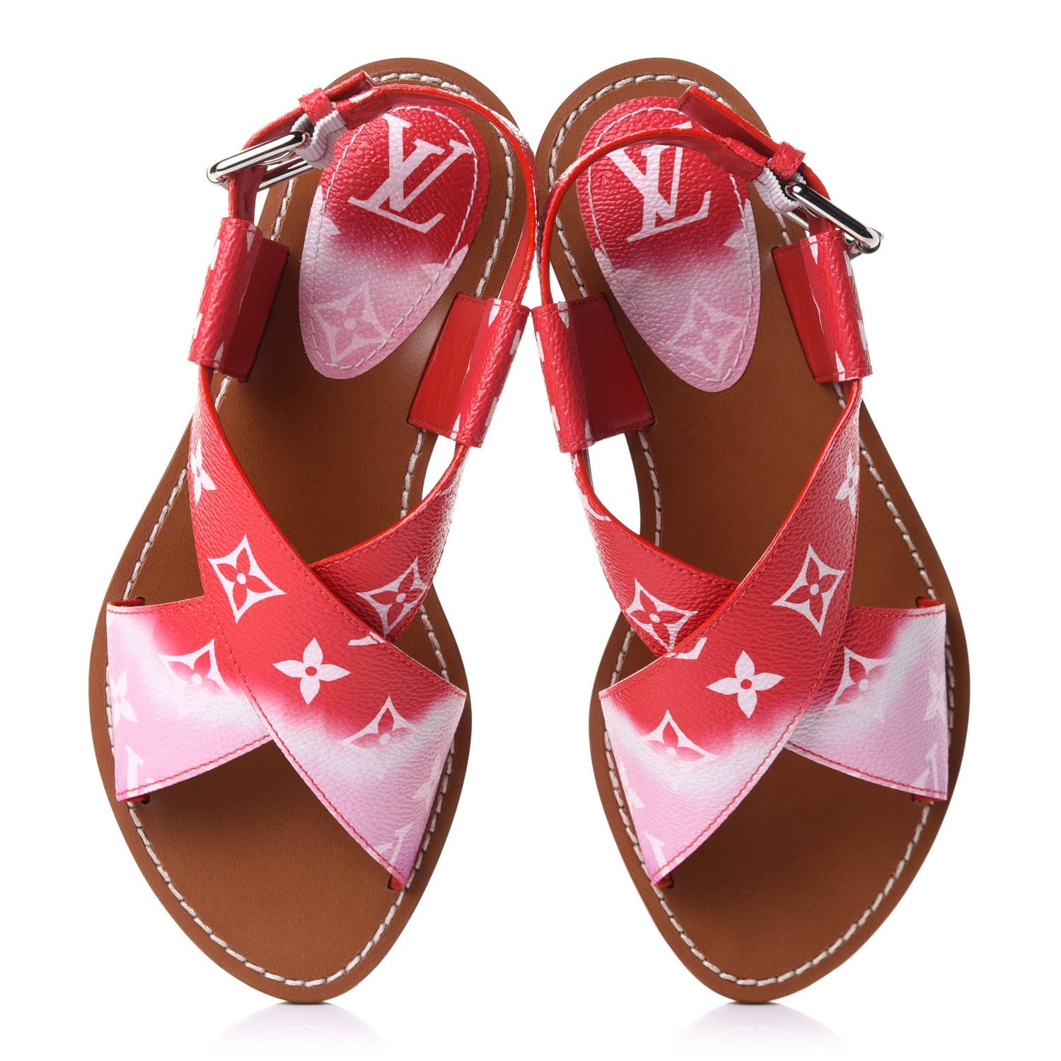 Louis Vuitton Monogram Escale Palma Flat Sandals 36 Rouge 5 of 9